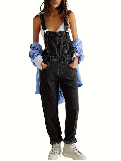 Lola - Casual Style Denim Overalls with Relaxed Fit and Pockets for Women