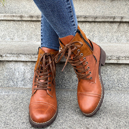 Juliet – Women's Lace-up Cowboy Boots with Buckle