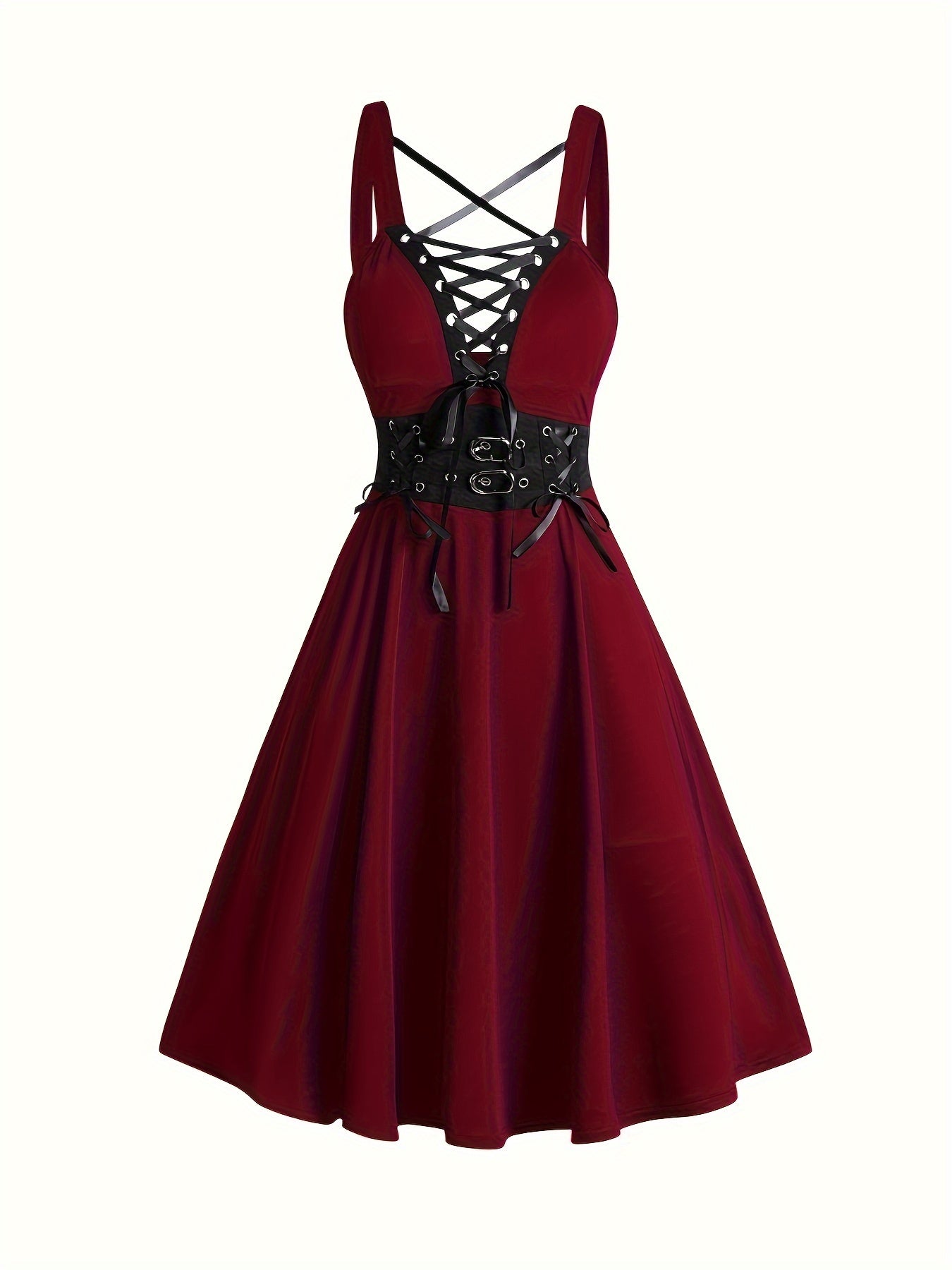 Brielle - Sleeveless Corset Dress with Flared Crisscross Straps for Women