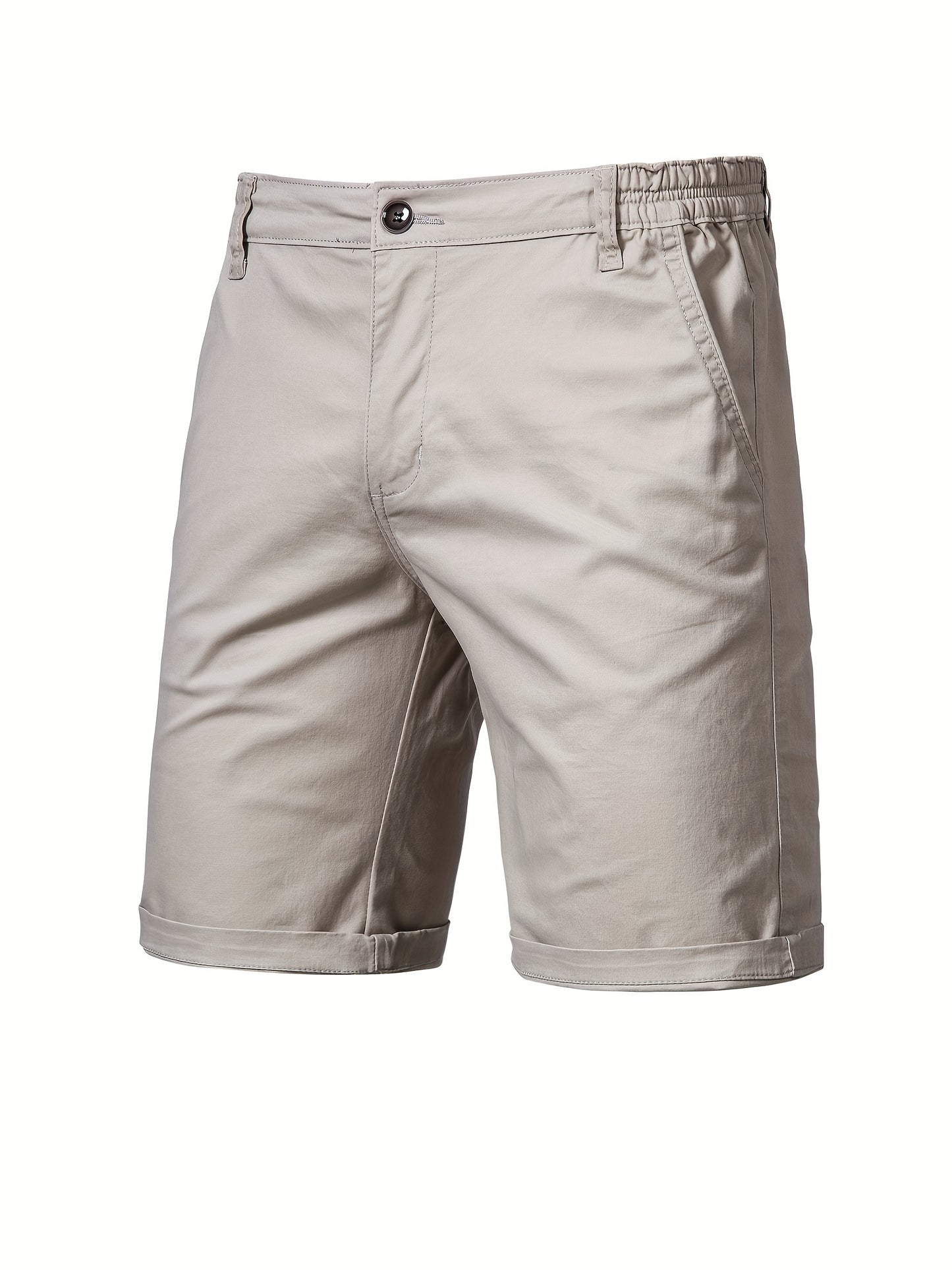 Michael - Classic Chino Short with Slant Pockets and Elastic Waist for Men