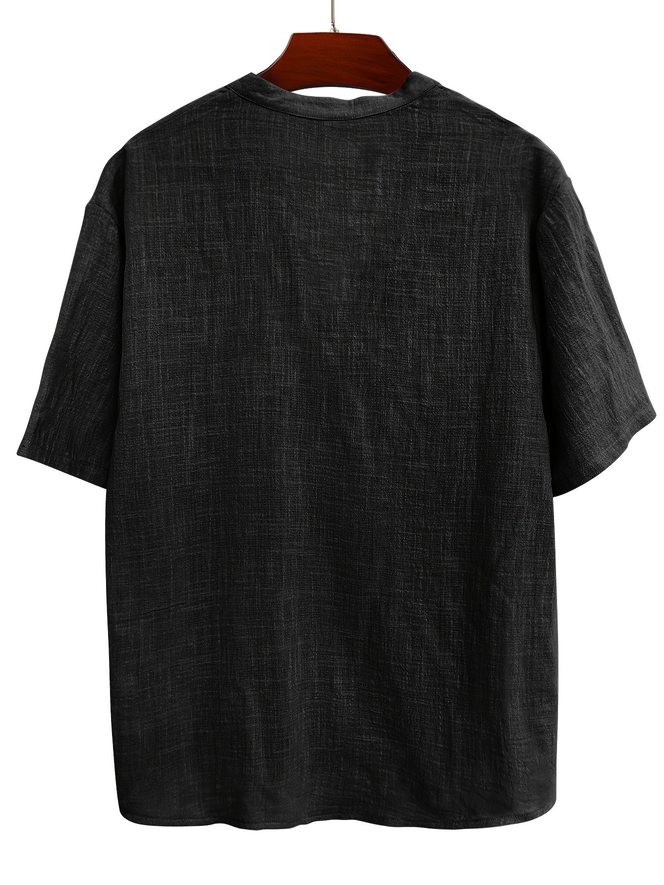 Henry - Short Sleeve T-Shirt with Deep Henley Neck for Men