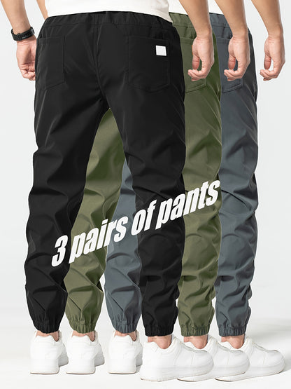 Logan - 3pcs Set Jogger Pants with Drawstring and Pockets for Men