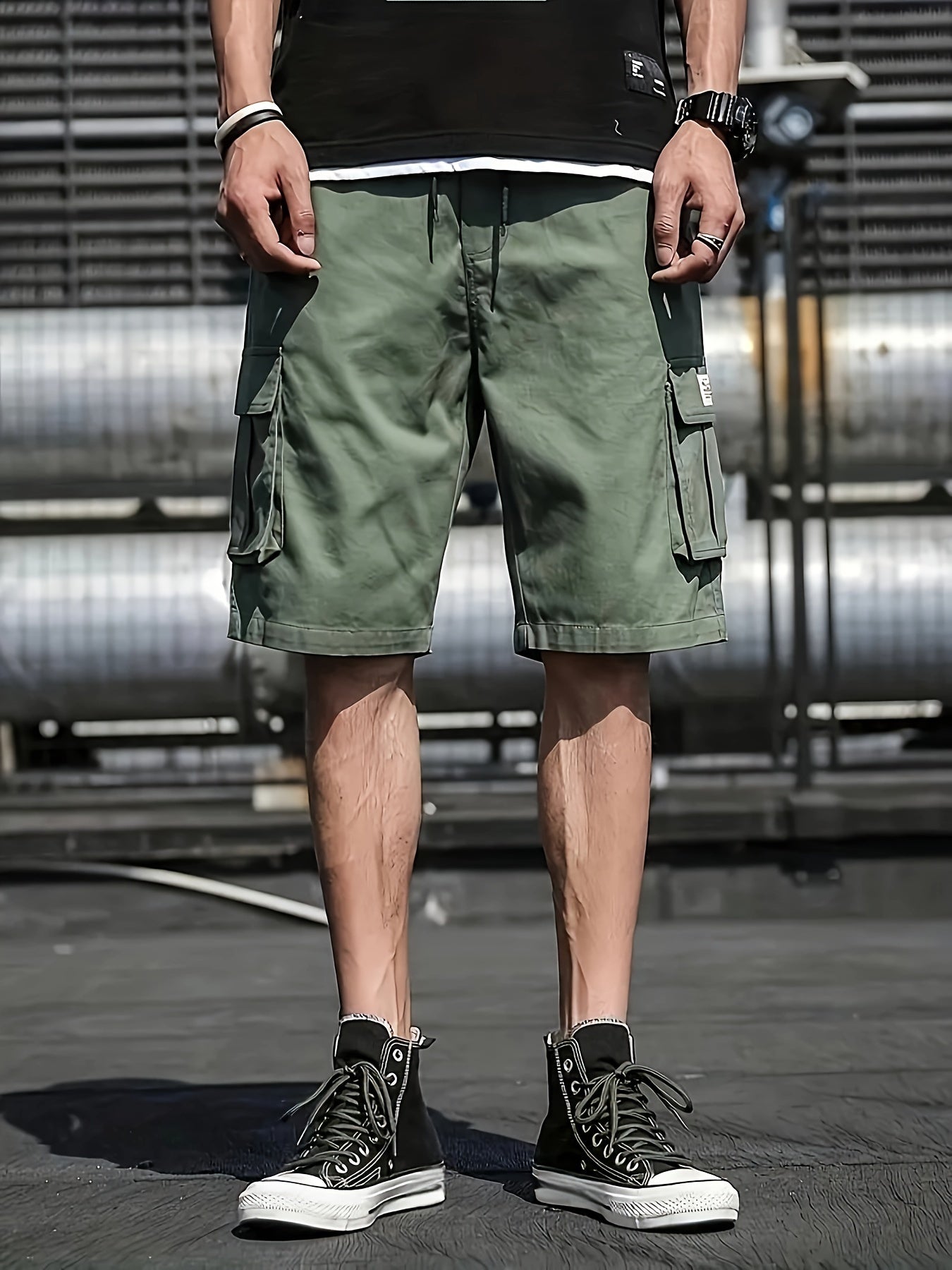 Donald - Casual Cargo Shorts with Multi Pocket and Waist Drawstring for Men