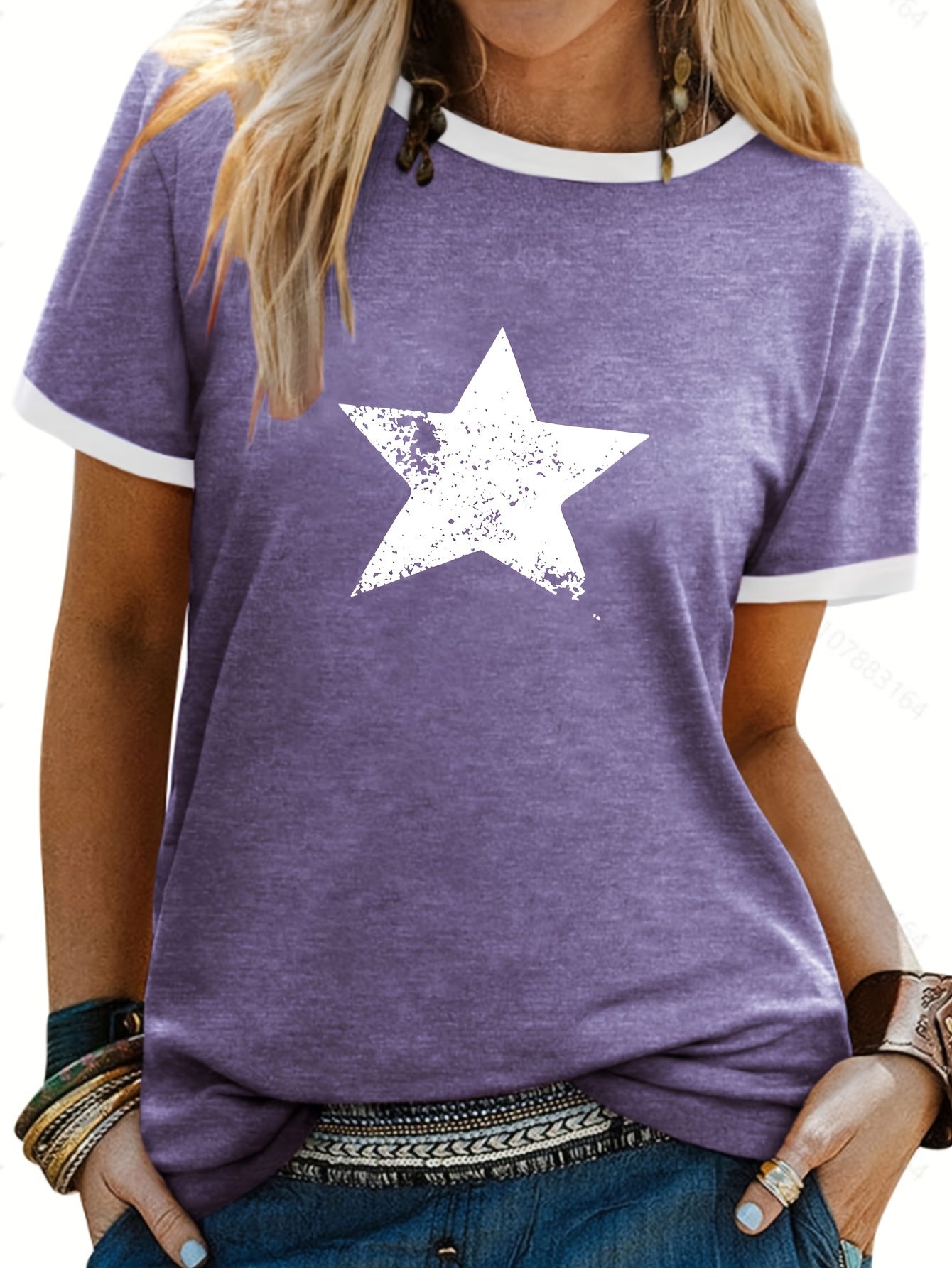 Clara - Casual T-shirt with Pentagram Print for Women