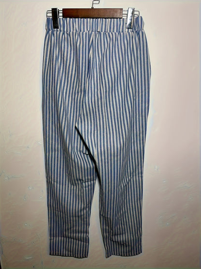 Angelica - Striped Slant Pocket Drawstring Pants for Women