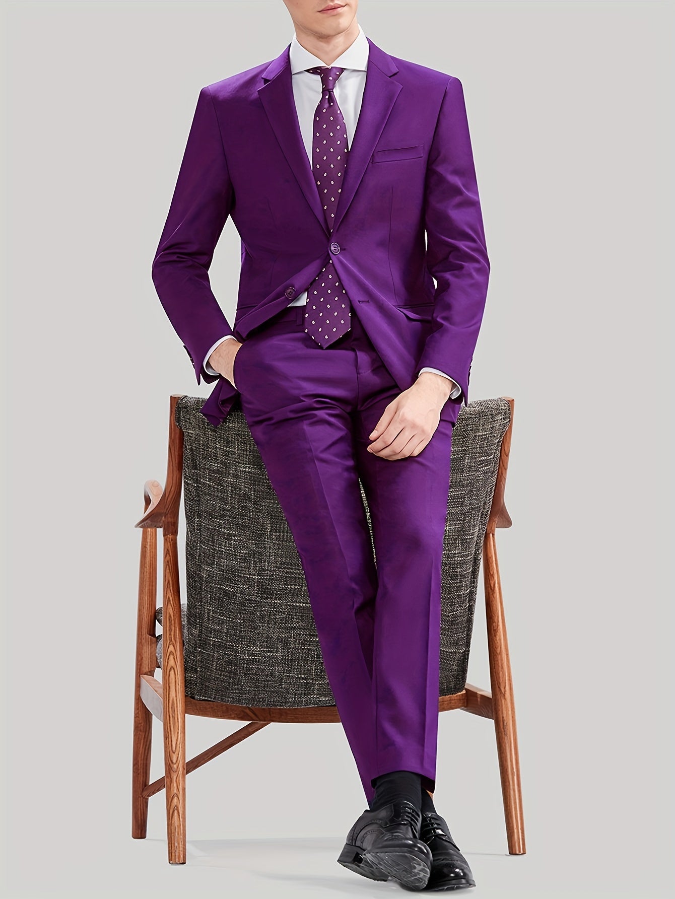 Sean – Men's Solid Single-Breasted Suit Set