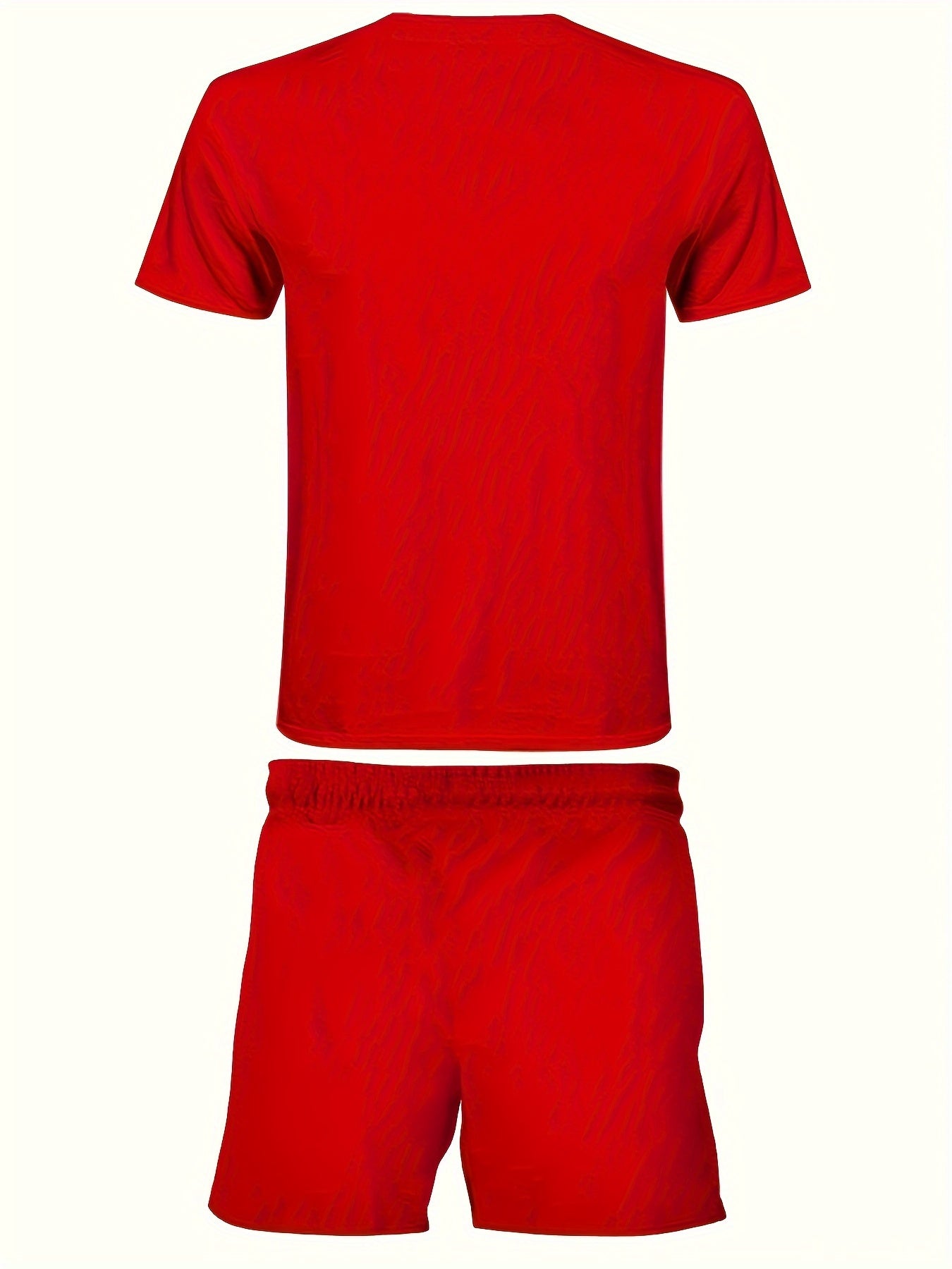 Samuel - Outfit Set with Casual Santa Claus Printed Polyester T-Shirt And Shorts for Men