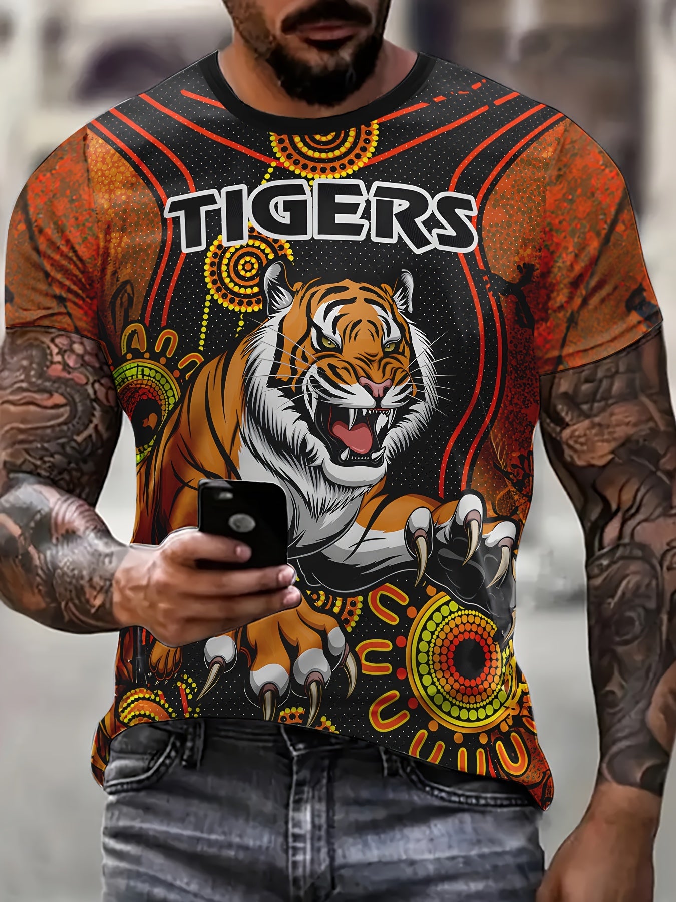 Nigel – Men's T-Shirt with Cool 3D Tiger Print