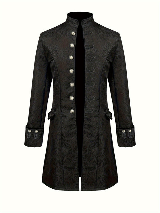 Franklin - Medieval Jacquard Coat with Renaissance Design for Men