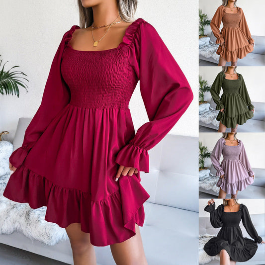 Janet – Flared Long Sleeve Swing Dress