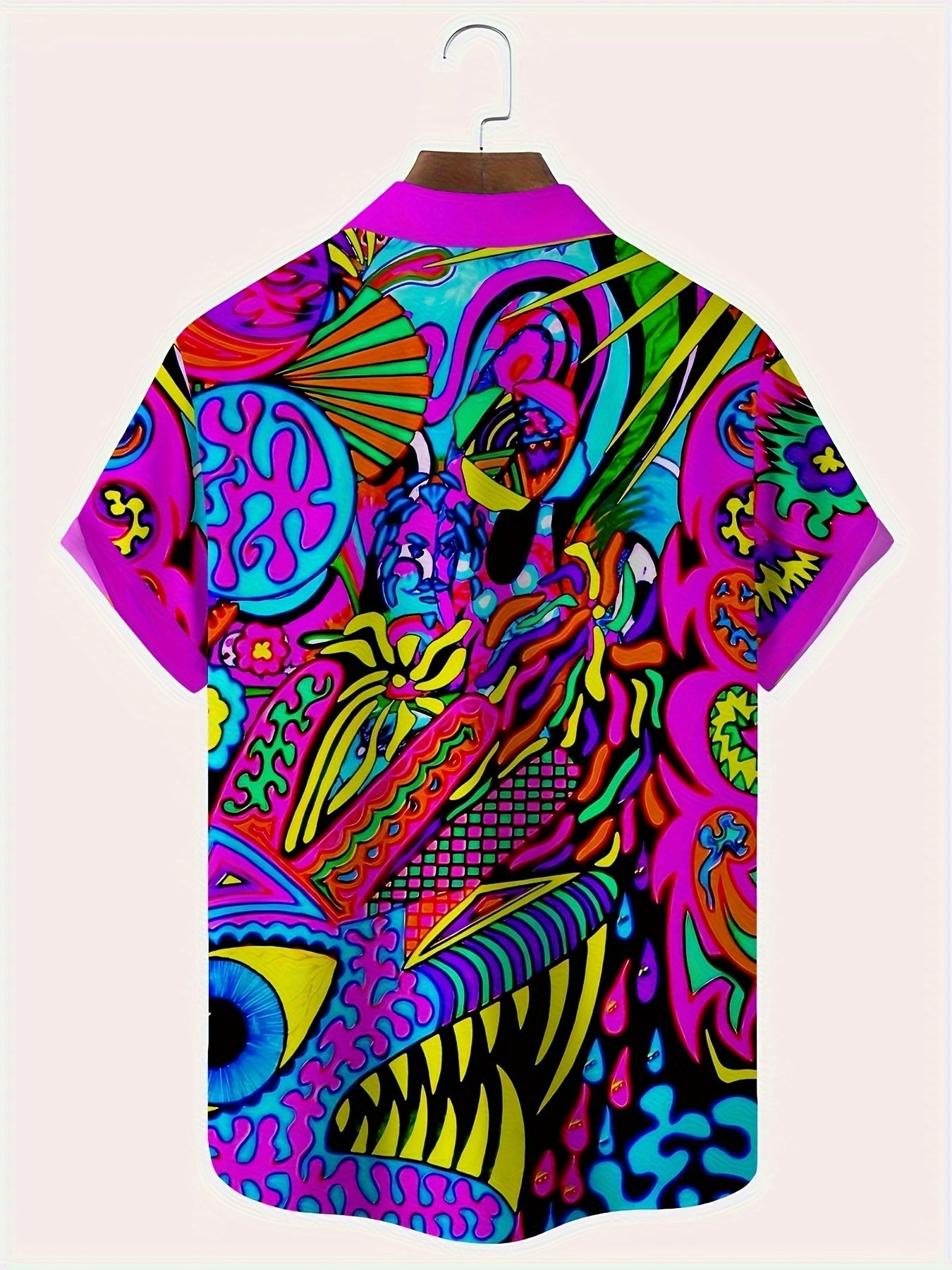 Christopher - Short Sleeve Shirt with Abstract Art 3D Digital Print for Men