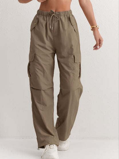 Giselle - Casual Cargo Pants with Slant Pockets and Straight Leg for Women