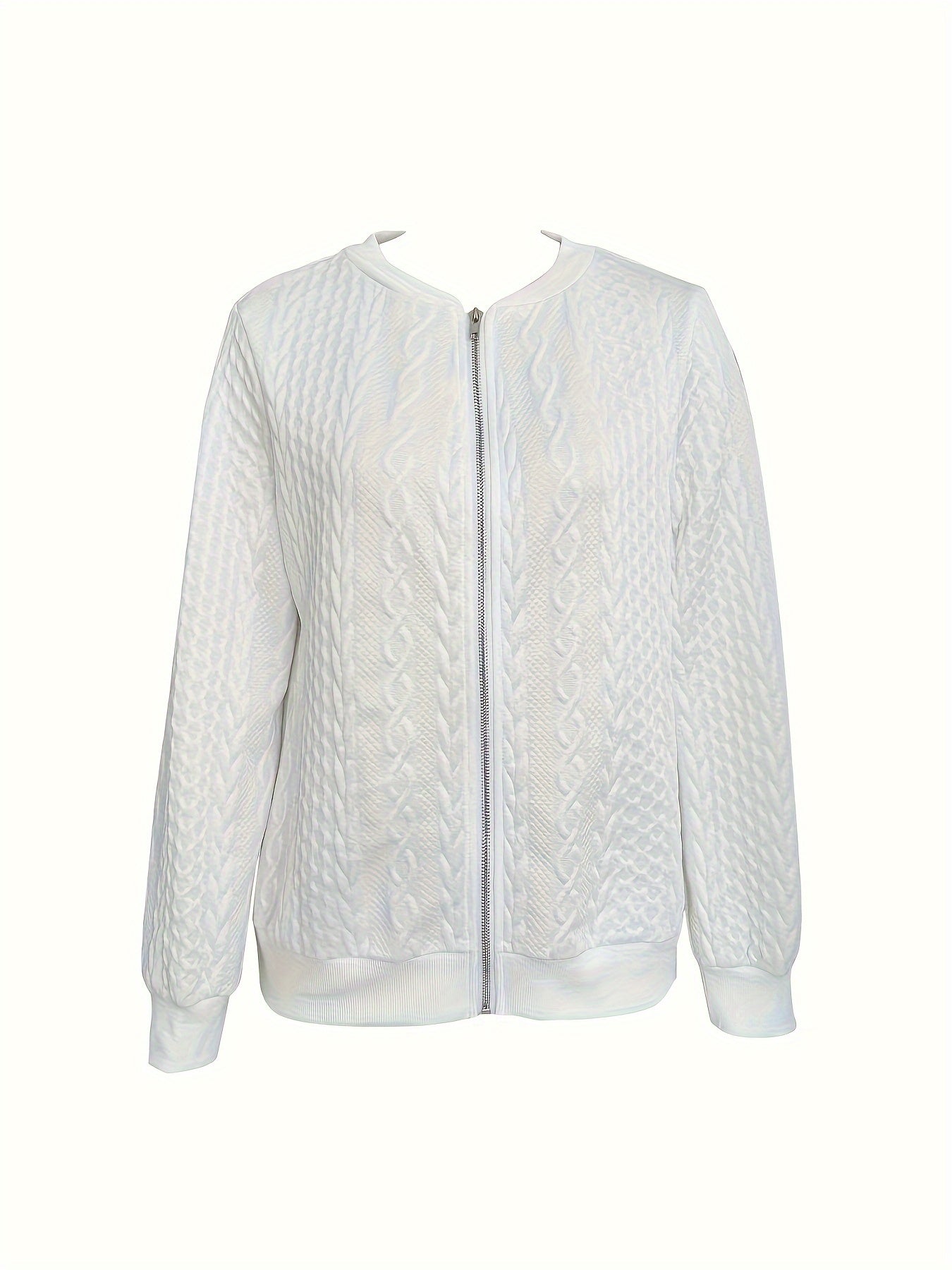 Melva - Textured Zip Up Bomber Jacket for Women