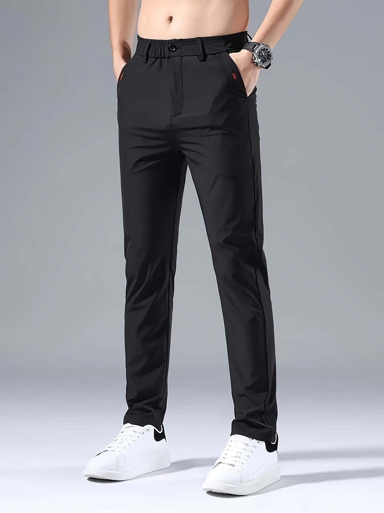 Denis – Men's Slim Fit Casual Pants with Embroidery