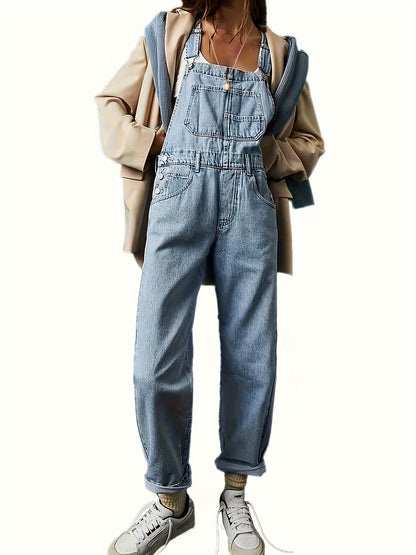 Lola - Casual Style Denim Overalls with Relaxed Fit and Pockets for Women