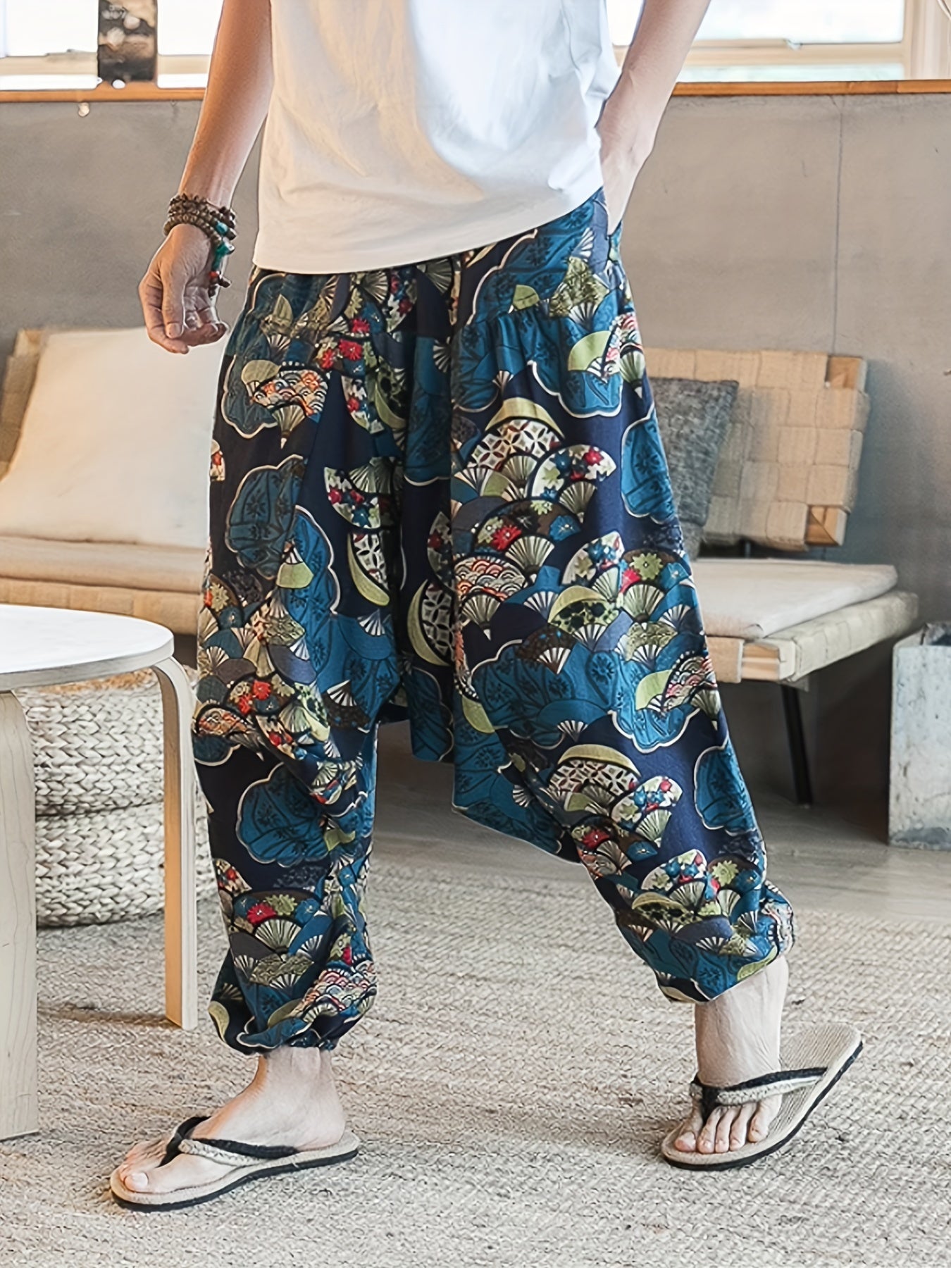 Steven - Stylish Pants with Colorful Pattern Print and Pockets for Men