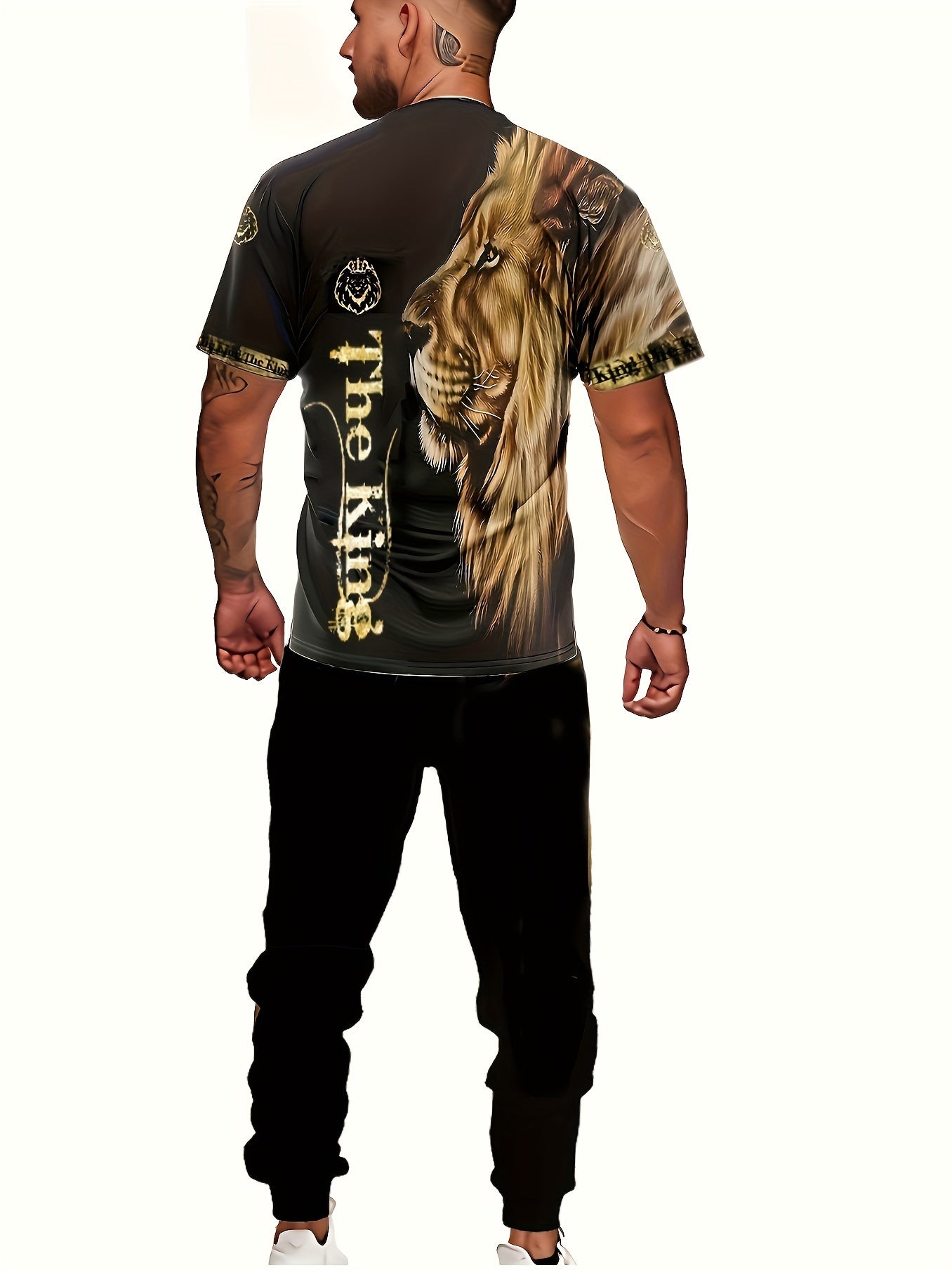 Alexander – Men's 3D Lion Print Activewear Set