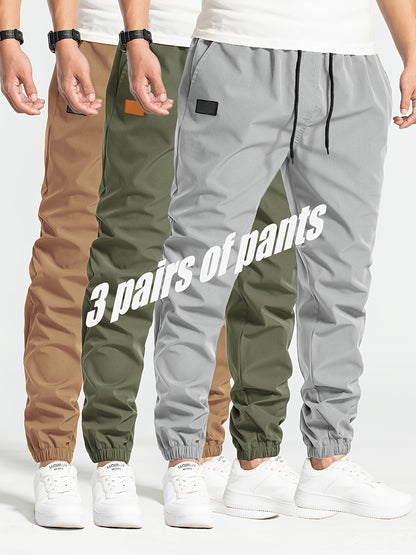 Logan - 3pcs Set Jogger Pants with Drawstring and Pockets for Men