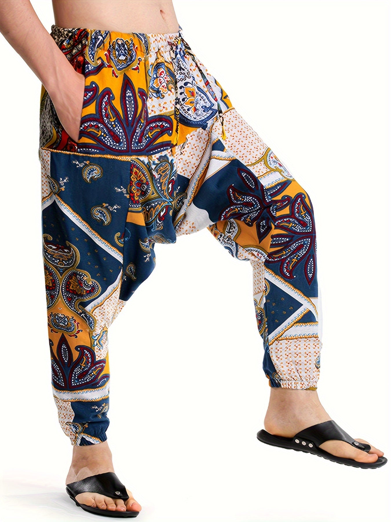 Steven - Stylish Pants with Colorful Pattern Print and Pockets for Men