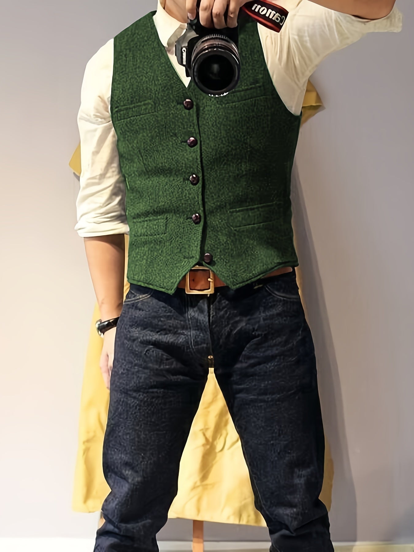 Tristan – Men's Vintage-Inspired Herringbone Wool Blend Vest