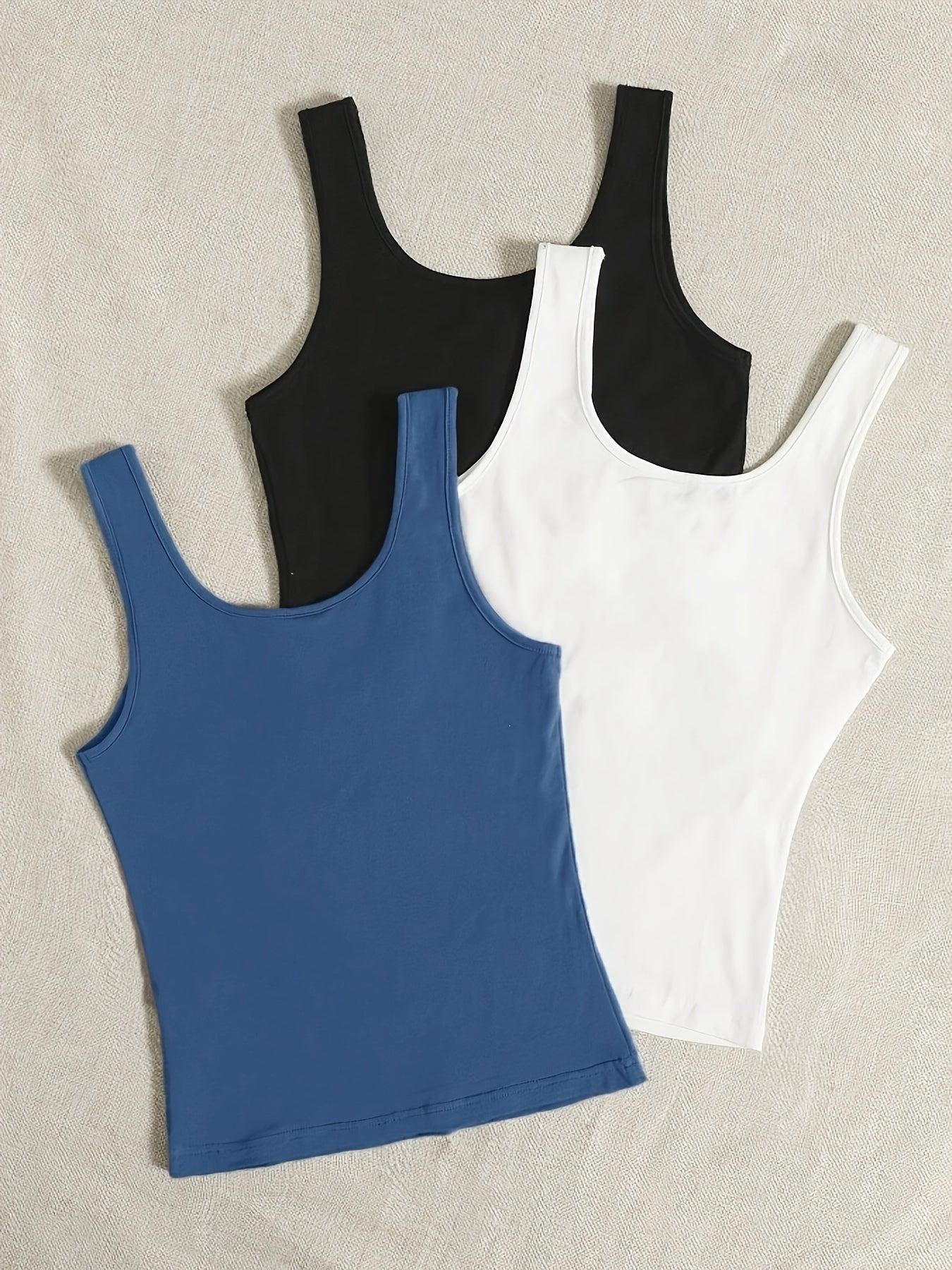 Ruth - 3 Pieces Tank Tops with Sleeveless and Crew Neck for Women