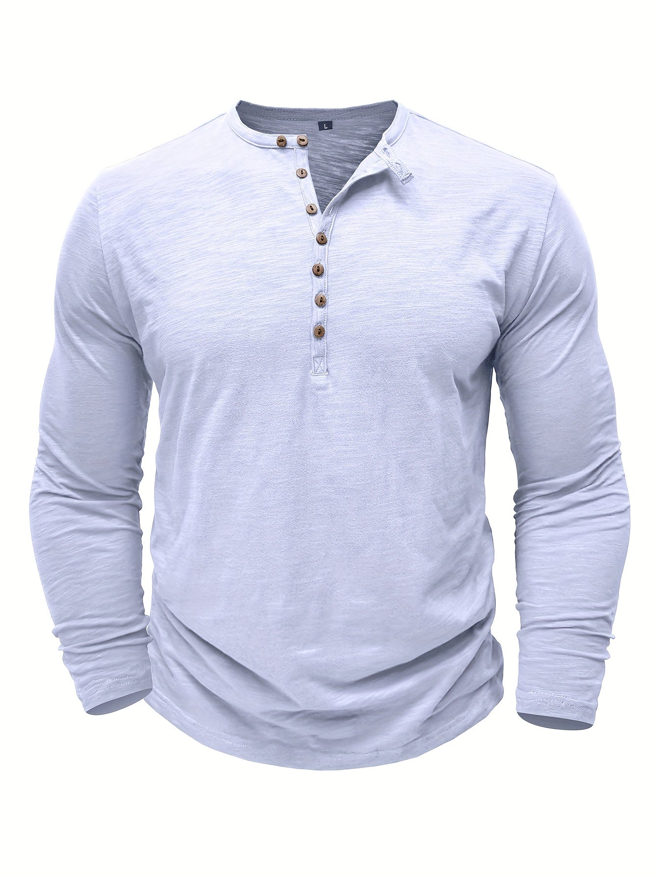 Chris – Men's Cotton Long Sleeve Henley Shirt