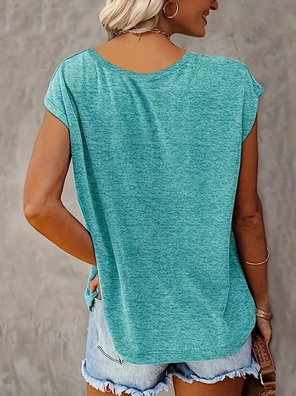 Emma - V-neck Cap Sleeve T-Shirt