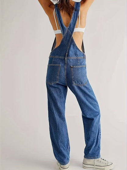 Lola - Casual Style Denim Overalls with Relaxed Fit and Pockets for Women