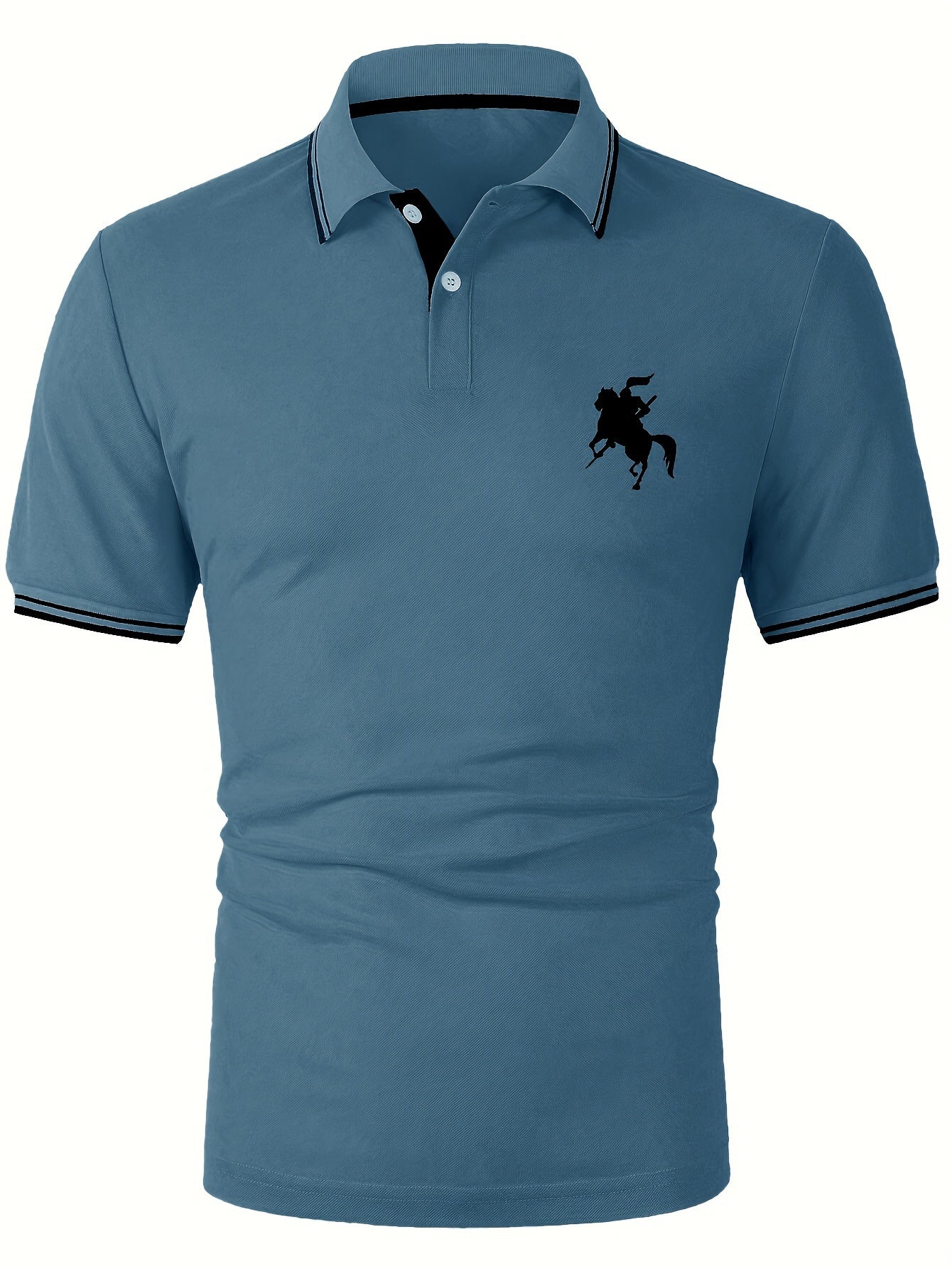 Nicholas - Polo Shirt with Horse Riding Knight Logo for Men