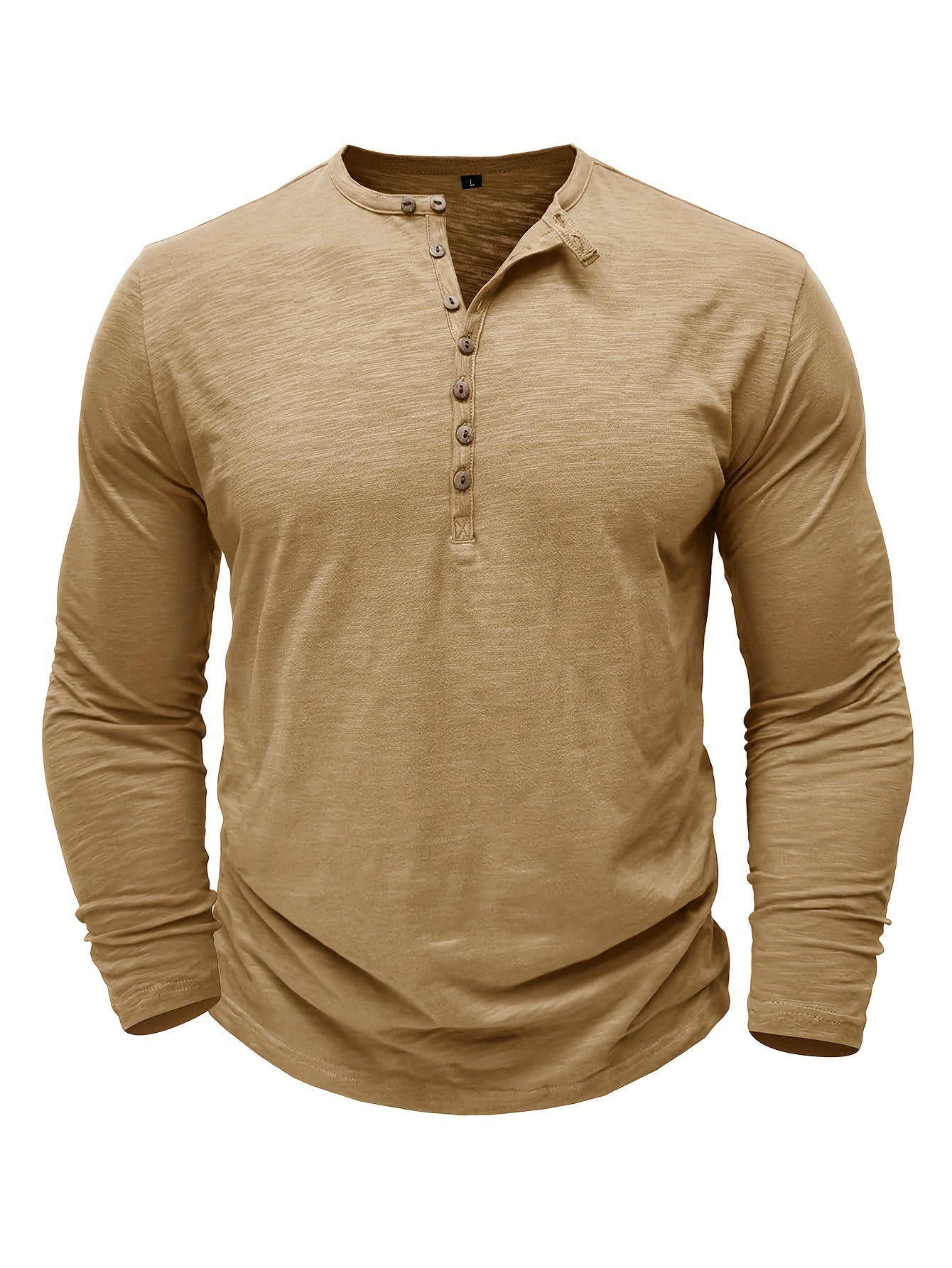 Chris – Men's Cotton Long Sleeve Henley Shirt