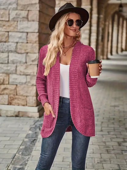 Josephine - Open Front Cardigan with Pockets for Women