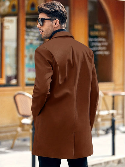 William - Retro Trench Coat with Semi-formal and Single Breasted for Men