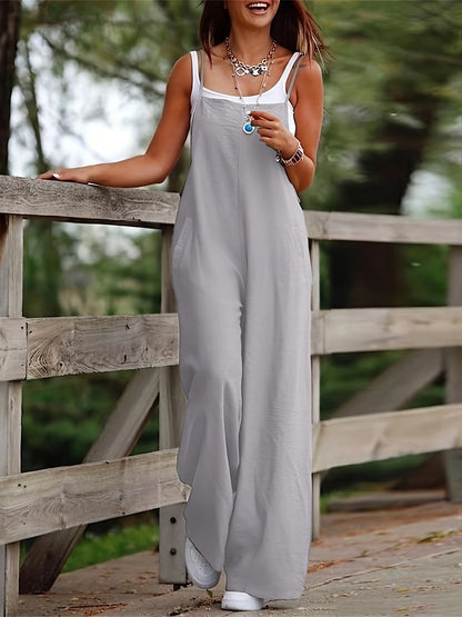 Susan – Casual Sleeveless Wide Leg Jumpsuit