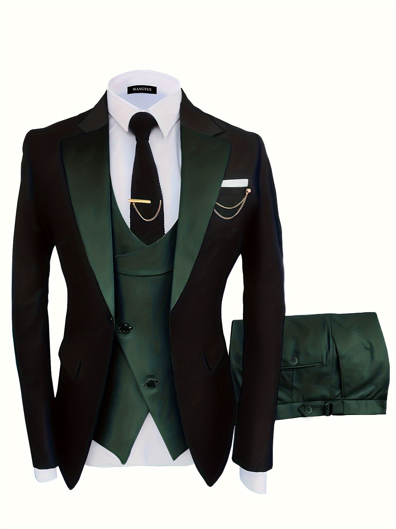 Allan – Men's One Button Suit Jacket, Vest & Pants Set