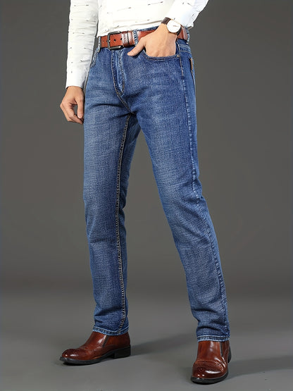 Johnson - Denim Jeans with Slightly Stretch and Straight Leg for Men