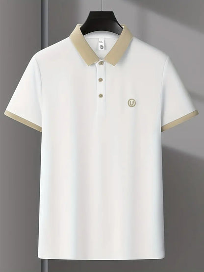 Paul - Casual Polo Shirt with Embroidered Design and Button Lapel for Men