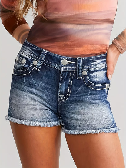 Anzac- Women's Mid-Rise Denim Shorts