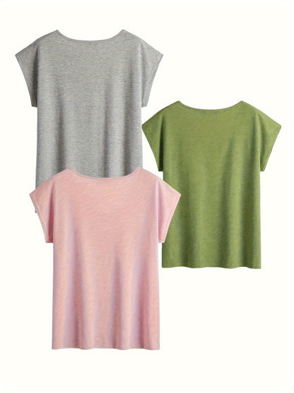 Sarah - Casual V-Neck T-Shirt - Summer Edition