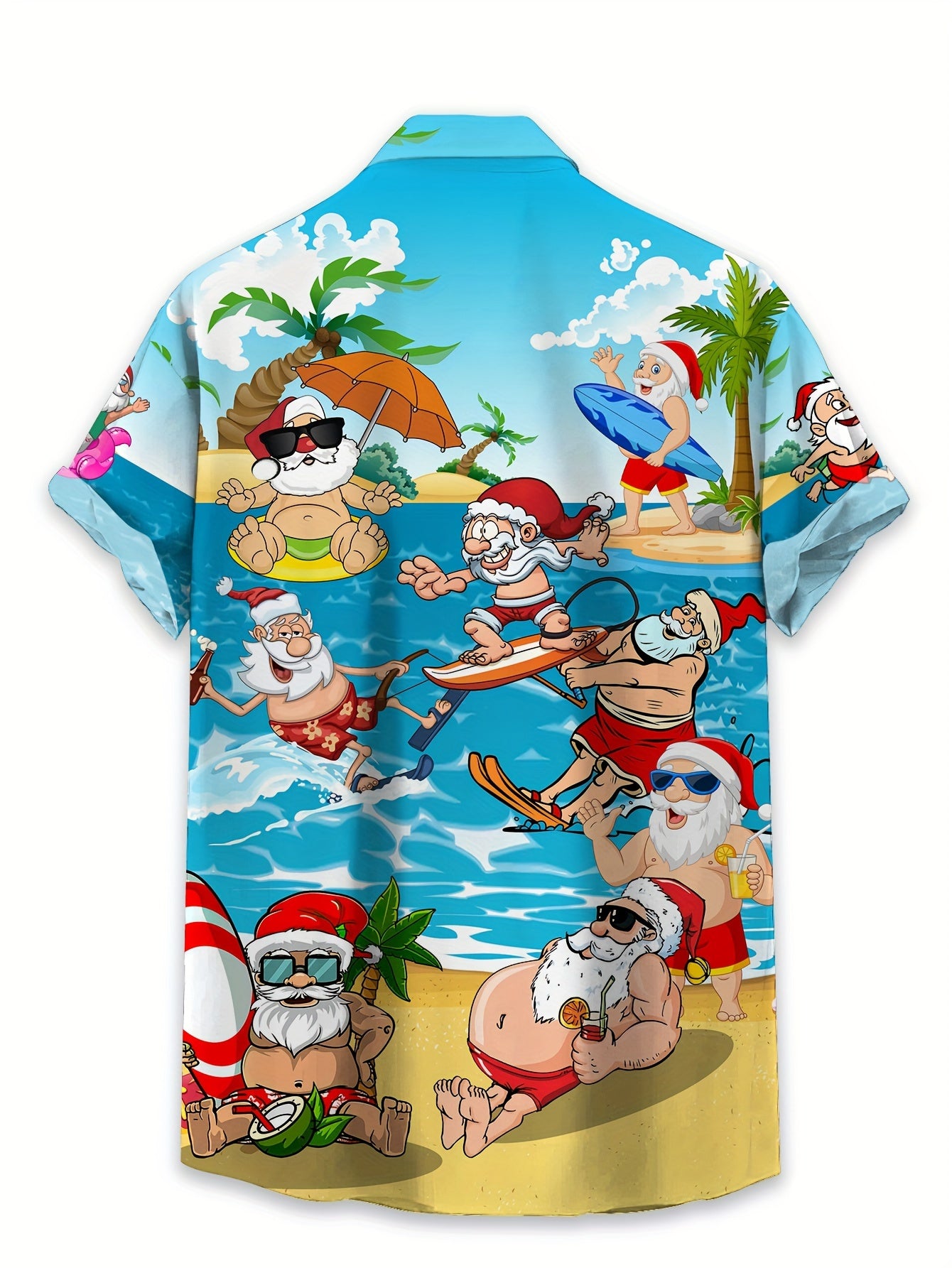 Ethan - Shirt with Christmas Themed Cartoon Figures Print for Men