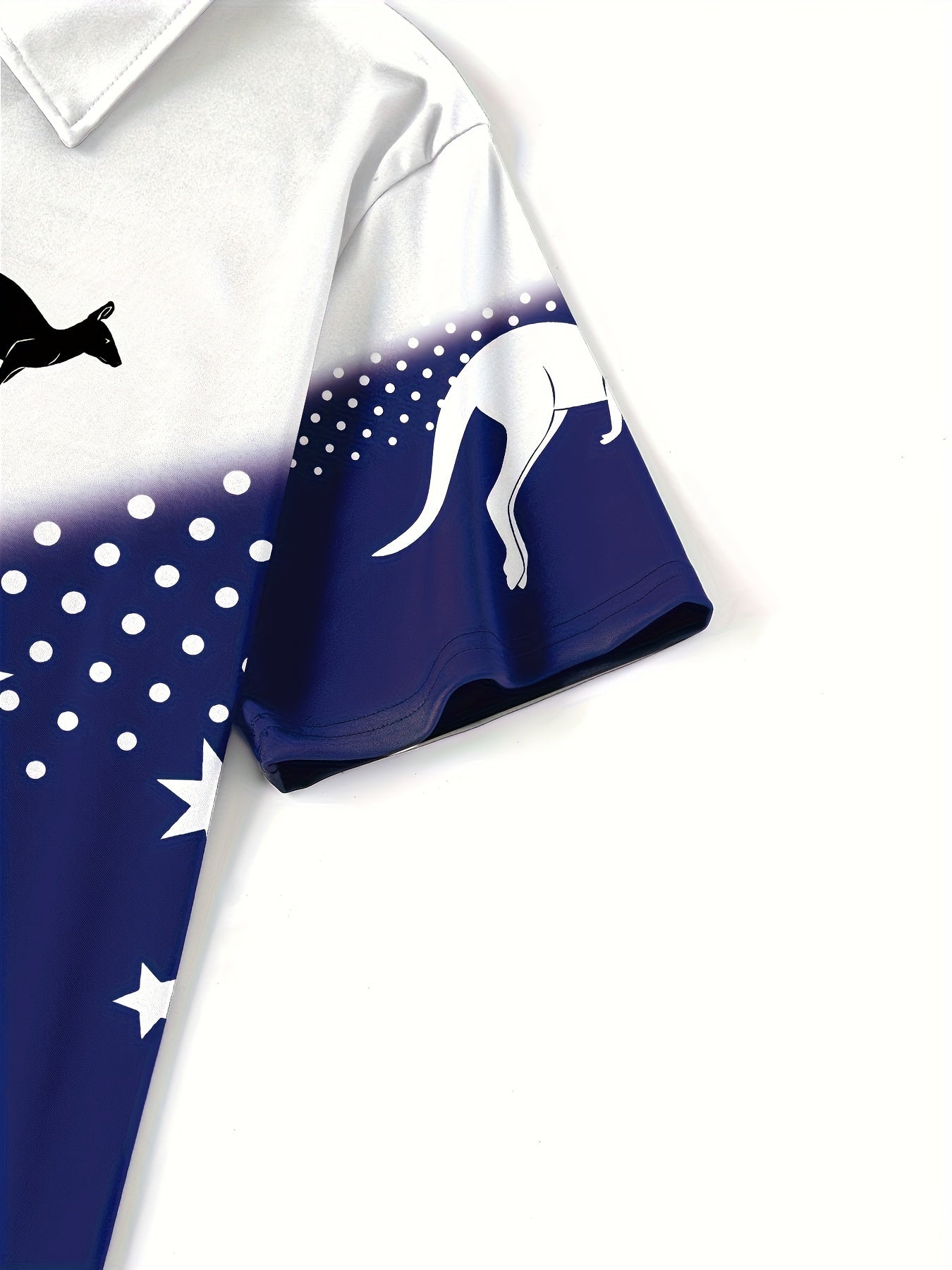 George - Casual Polo Shirt with Australia National Flag and Kangaroo Emblem Print for Men