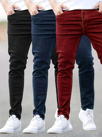 Isaiah - 3pcs Slim Fit Stretch Denim Jeans for Men