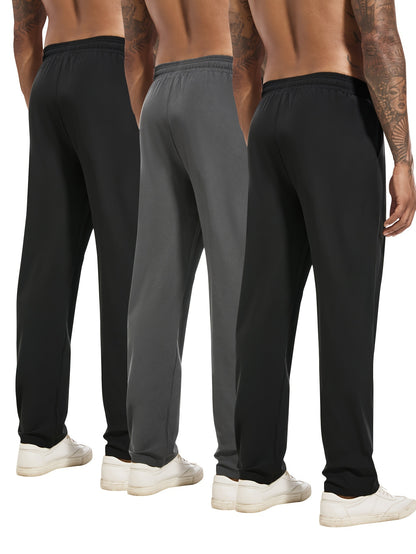 Stanley – Men's Solid Color Sports Pants with Drawstrings