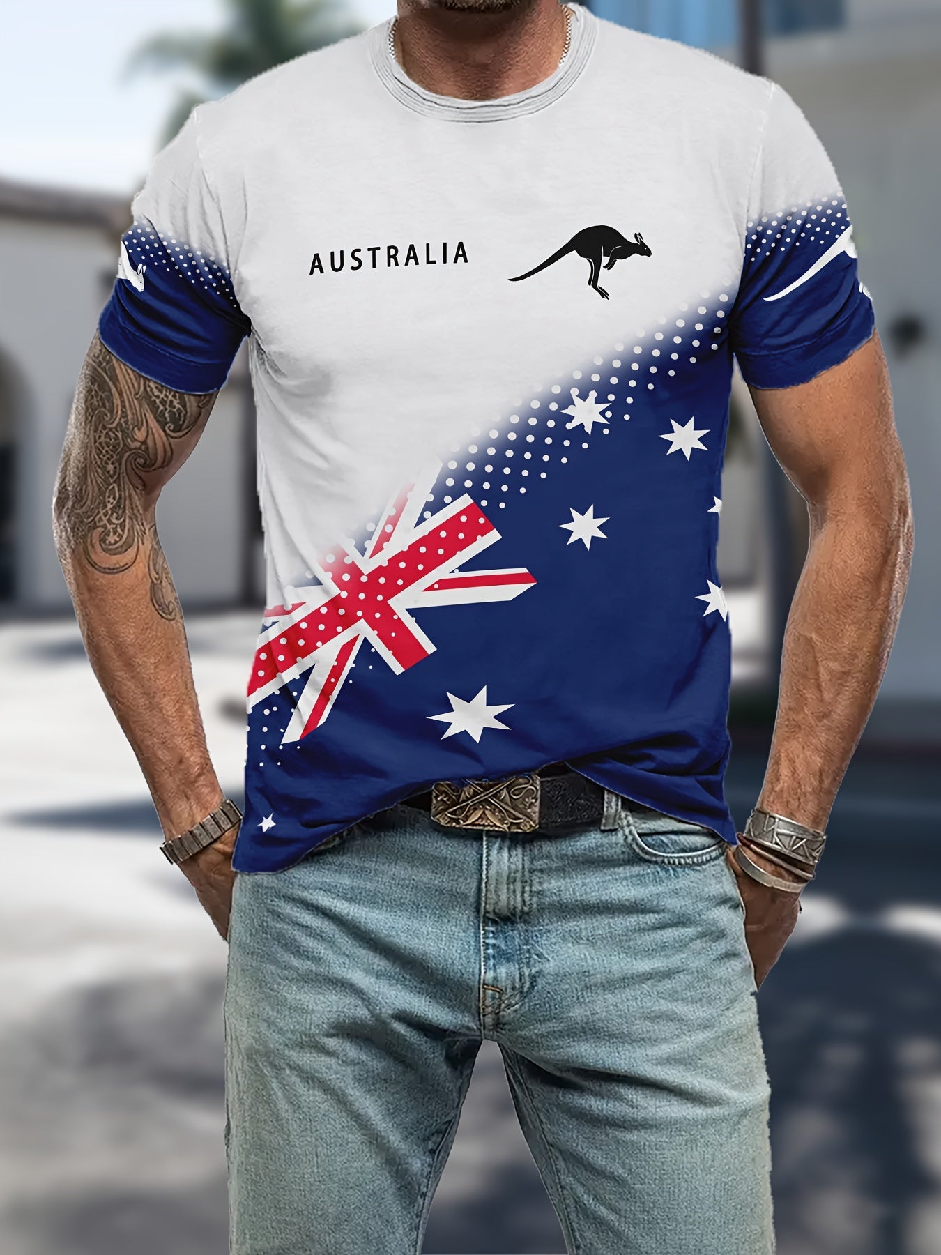 Shane – Men's 3D Kangaroo Print T-Shirt