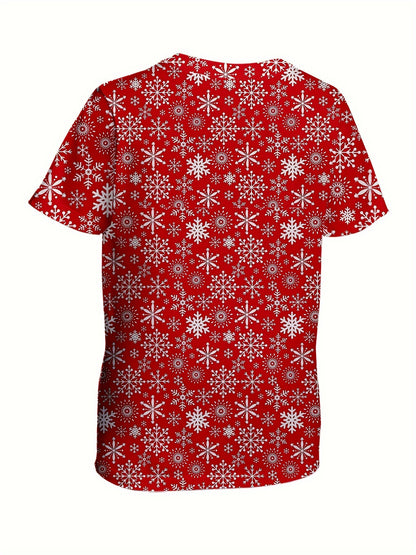 Mason - Casual T-Shirt with 3D Christmas Santa Claus Muscle Print for Men