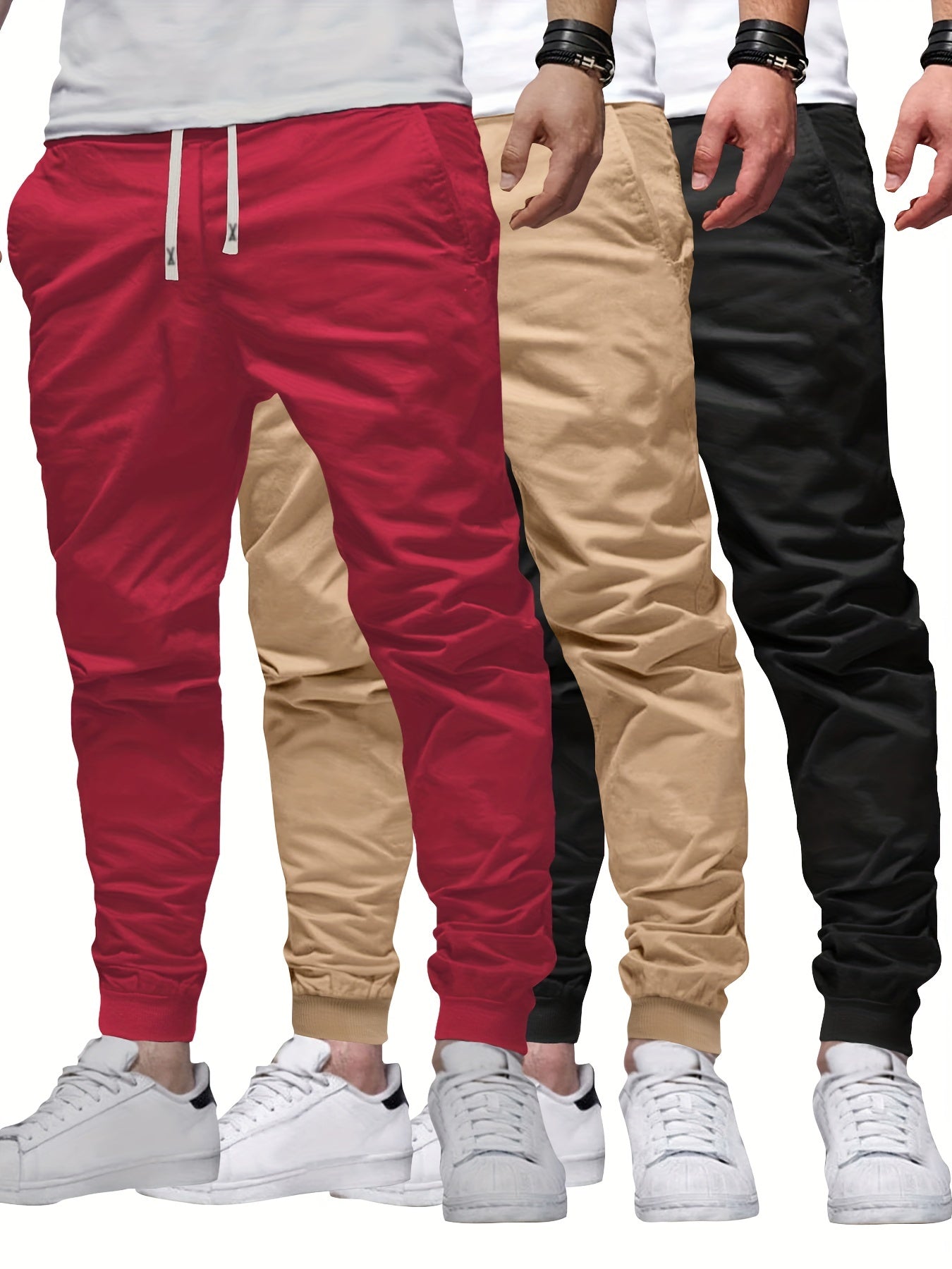 Roger – Men's Solid Color Jogger Sweatpants with Drawstring and Pockets