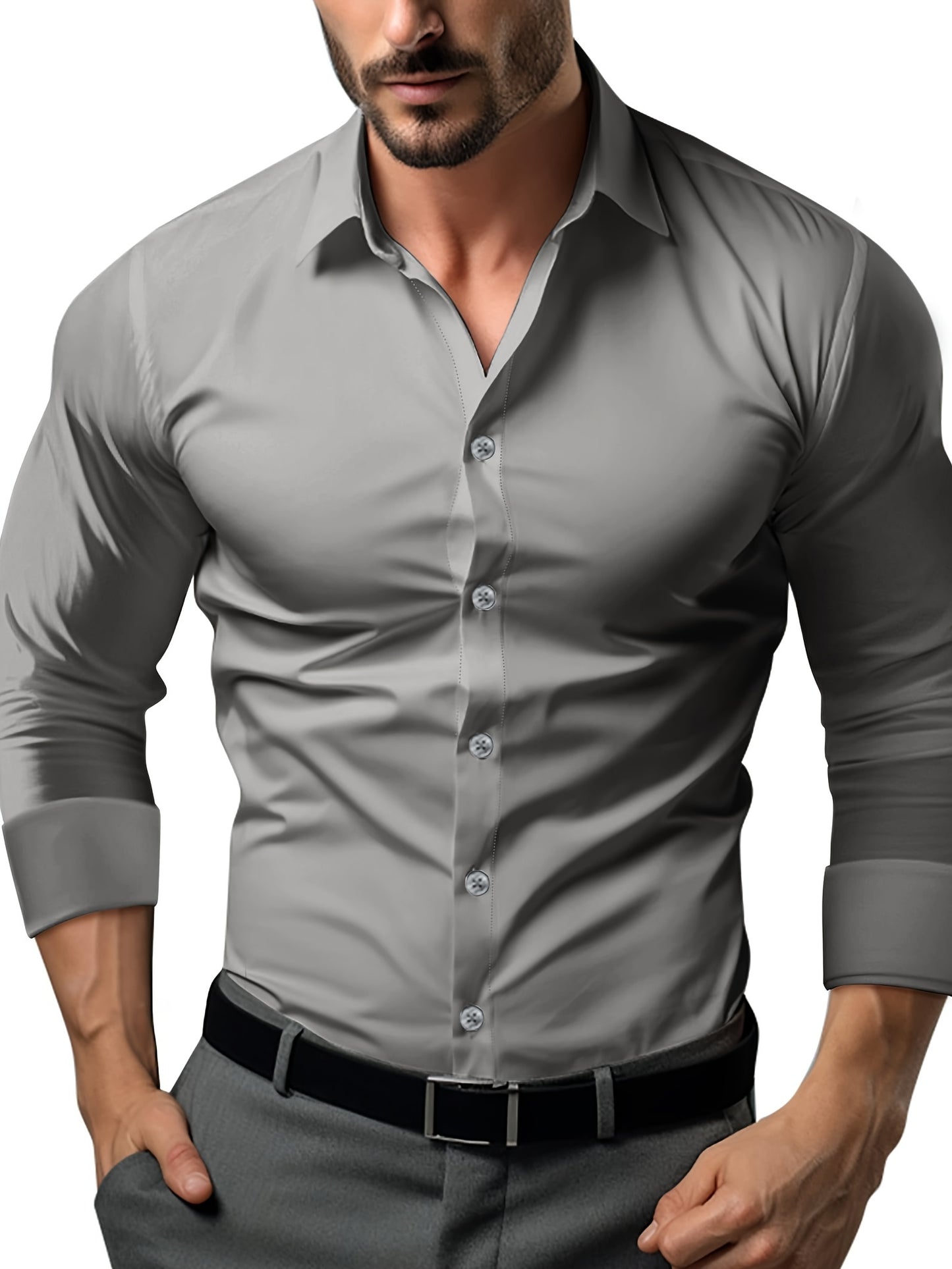 Ricky – Men's Slim Fit Cotton Blend Dress Shirt