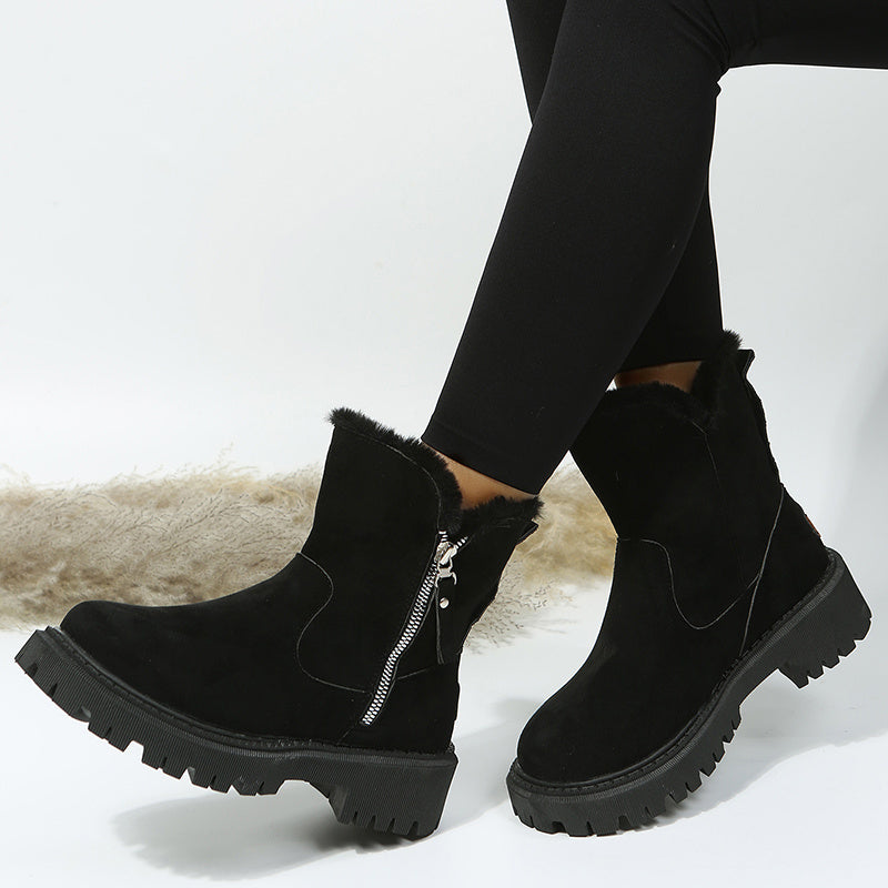 Julia – Women's Plush Snow Boots with Faux Suede