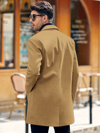 William - Retro Trench Coat with Semi-formal and Single Breasted for Men