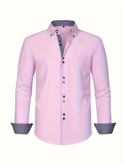 Anthony - Elegant Formal Long Sleeve Button Up Shirt for Men