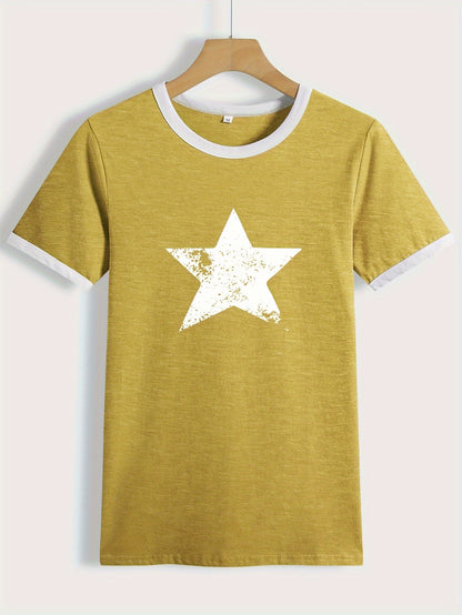 Clara - Casual T-shirt with Pentagram Print for Women